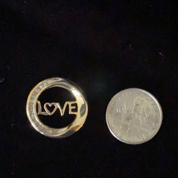 Gold and Diamond LOVE Pendant - Picture 3 of 8